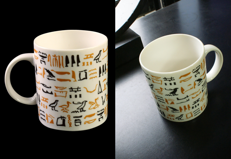 古埃及文明 埃及文馬克杯(白) 杯壺茶具 法老王圖坦卡門 