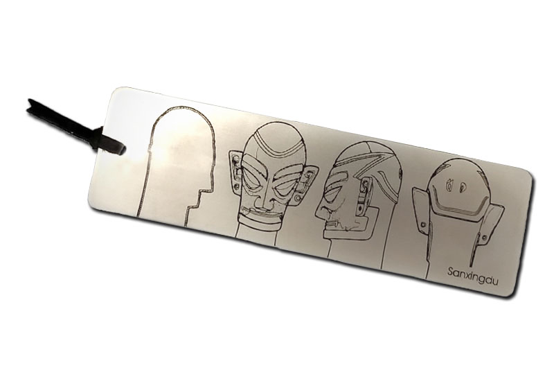 三星堆金屬書籤-戴金面罩銅人頭 三星堆金屬書籤-戴金面罩銅人頭