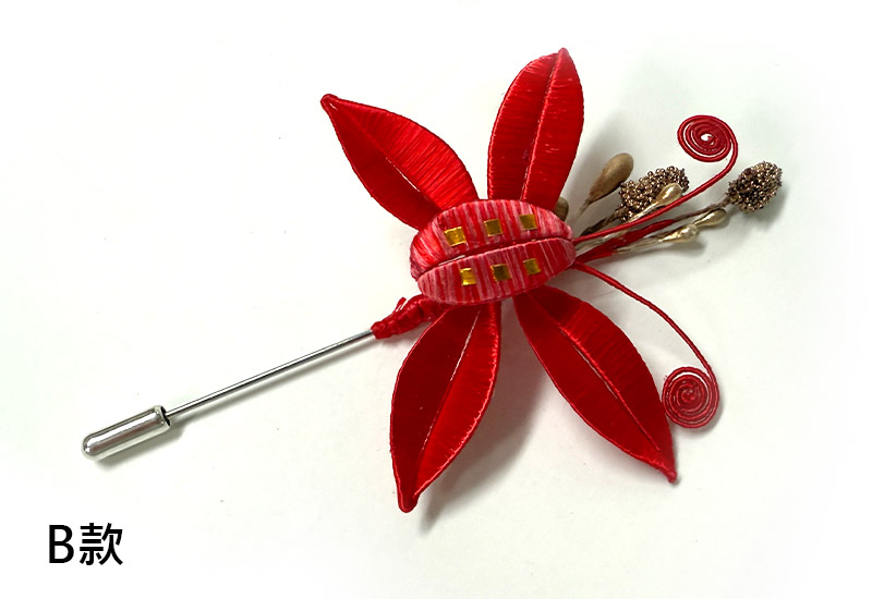 傳統紅春仔花(蝴蝶)夾/胸針/髮梳 傳統紅春仔花(蝴蝶)夾/胸針/髮梳