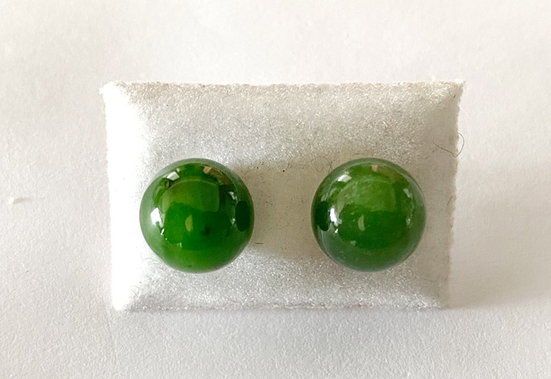 杰昌珠寶 碧玉12mm圓珠耳針