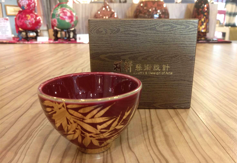 祥軒窯 四季鎏金杯-紅夏 台灣陶瓷藝術品 杯壺茶具 鶯歌燒 tea cup