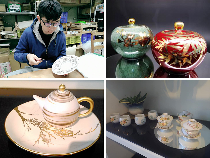 台灣陶瓷工藝 陶瓷工藝美術  台灣陶工藝 台灣鎏金工藝 Taiwan gilding porcelain craft 