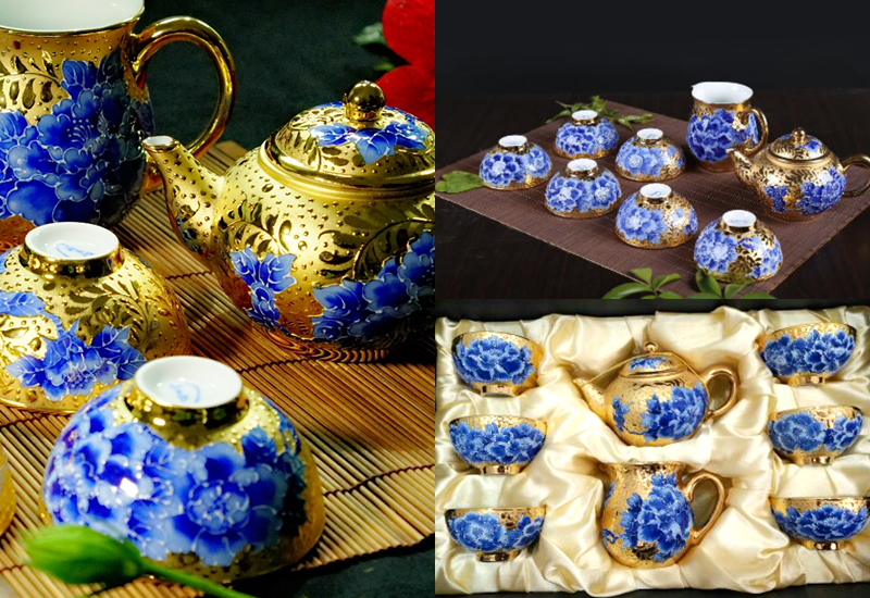 兩岸窯 法華彩 鎏金茶壺組(顏色以現場為主) 杯壺茶具組(1壺1海6杯) teacup