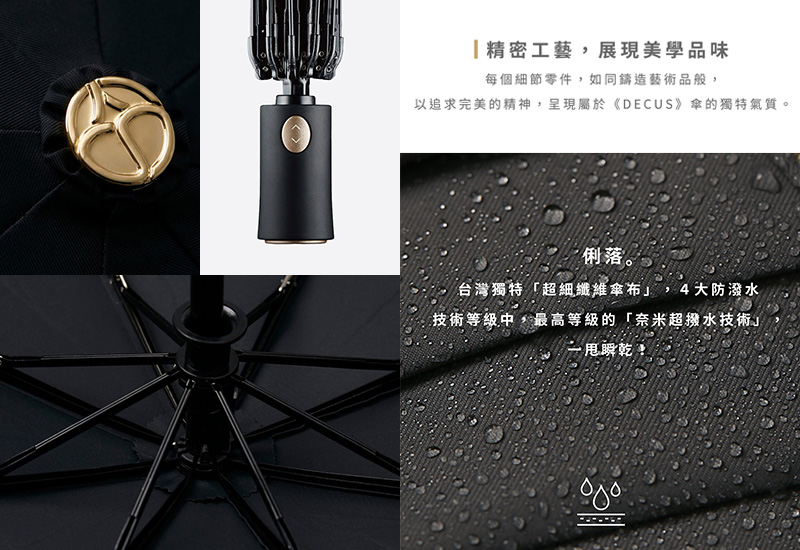 Decus 台灣MIT認証 POCKET AUTO時尚仕幔傘-省力自動折傘(6色) 雨傘洋傘遮陽傘晴雨傘 傘具雨衣 Umbrella