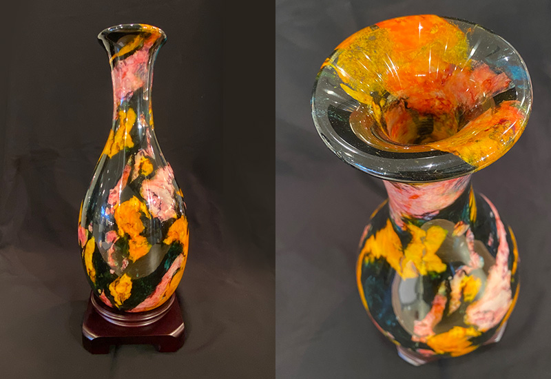 金御豐4174七彩玉石花瓶 微笑台灣MIT認證 台灣玉 花器 vase