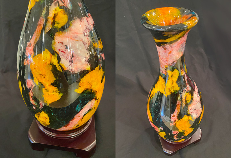 金御豐4174七彩玉石花瓶 微笑台灣MIT認證 台灣玉 花器 vase