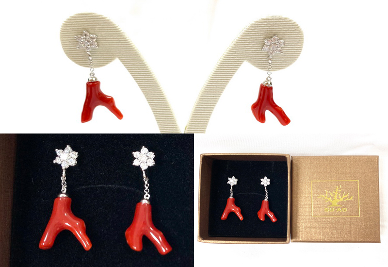 蘇澳珊瑚 珊瑚原枝耳環 珠寶飾品 台灣珊瑚耳飾 earring