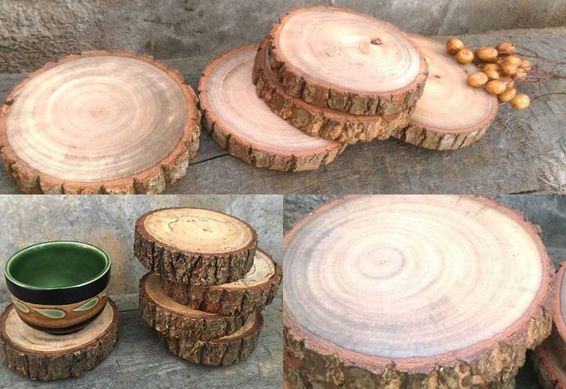木城工坊 原木杯墊- 樹皮款 杯壺茶具 木工藝