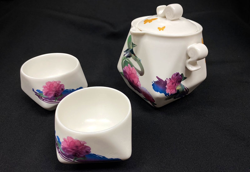 3D藍鵲天燈茶具組一壺二杯台灣MIT認證鶯歌燒台灣禮品館台灣嚴選好物