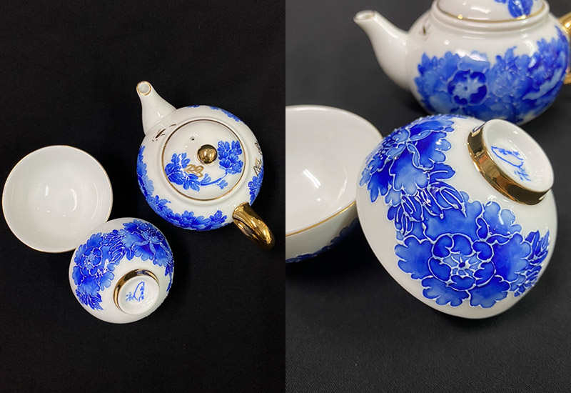 兩岸窯法華彩富貴滿園青花茶壺組(1壺2杯) 台灣MIT認證青花瓷茶具組台灣