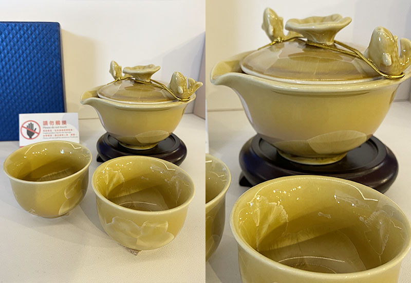 彭文雄荷葉魚一壺二杯結晶釉台灣禮品館台灣嚴選好物商城公司企業團購