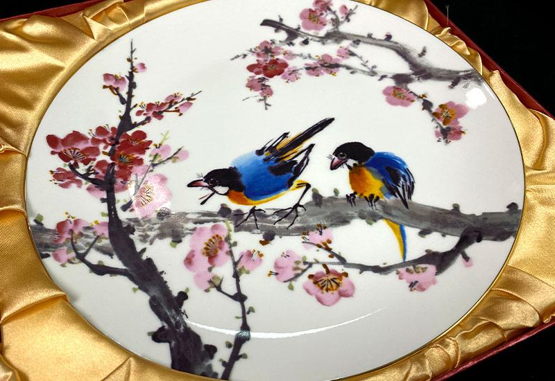 傑作陶D52-翠鳥迎春瓷盤台灣禮品館台灣嚴選好物商城公司企業團購