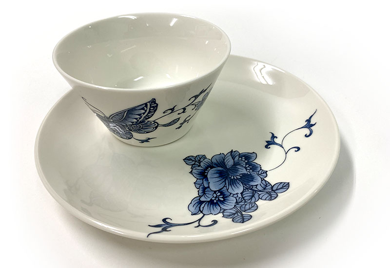 T53-青花蝴蝶碗盤組(6碗6盤) 台灣禮品館台灣嚴選好物商城公司企業團購