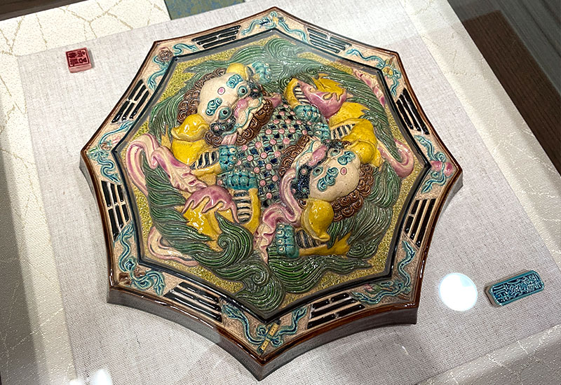 呂勝南NH- 0216 雙獅戲球(含框與玻璃面) 台灣禮品館台灣嚴選好物商城