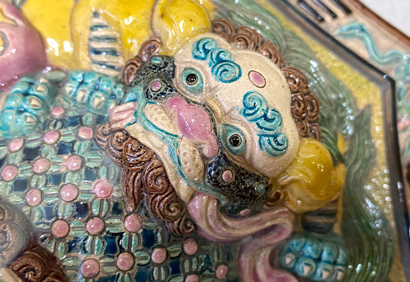 呂勝南NH- 0216 雙獅戲球(含框與玻璃面) 台灣禮品館台灣嚴選好物商城