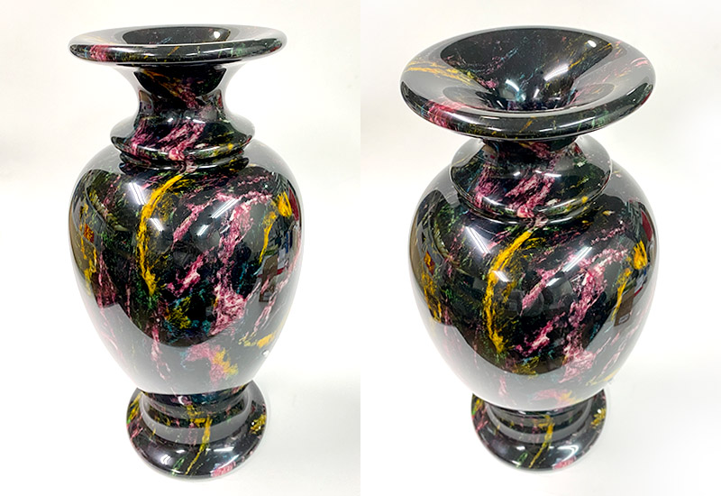 台湾　七彩玉花瓶　【新品】 臺灣七彩玉石花瓶新中式風格客廳擺設高端玉石禮盒裝飾品