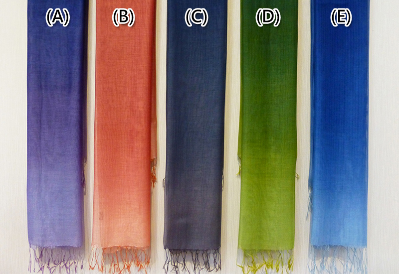 天染工坊 舒縵-天染漸層染絲棉圍巾(5色)
