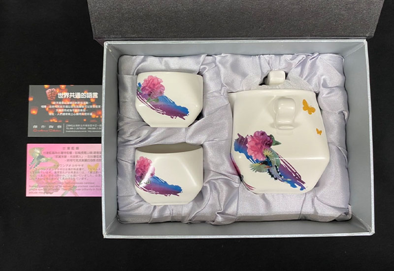 傑作陶 3D藍鵲天燈茶具組一壺二杯 台灣MIT認證 鶯歌燒