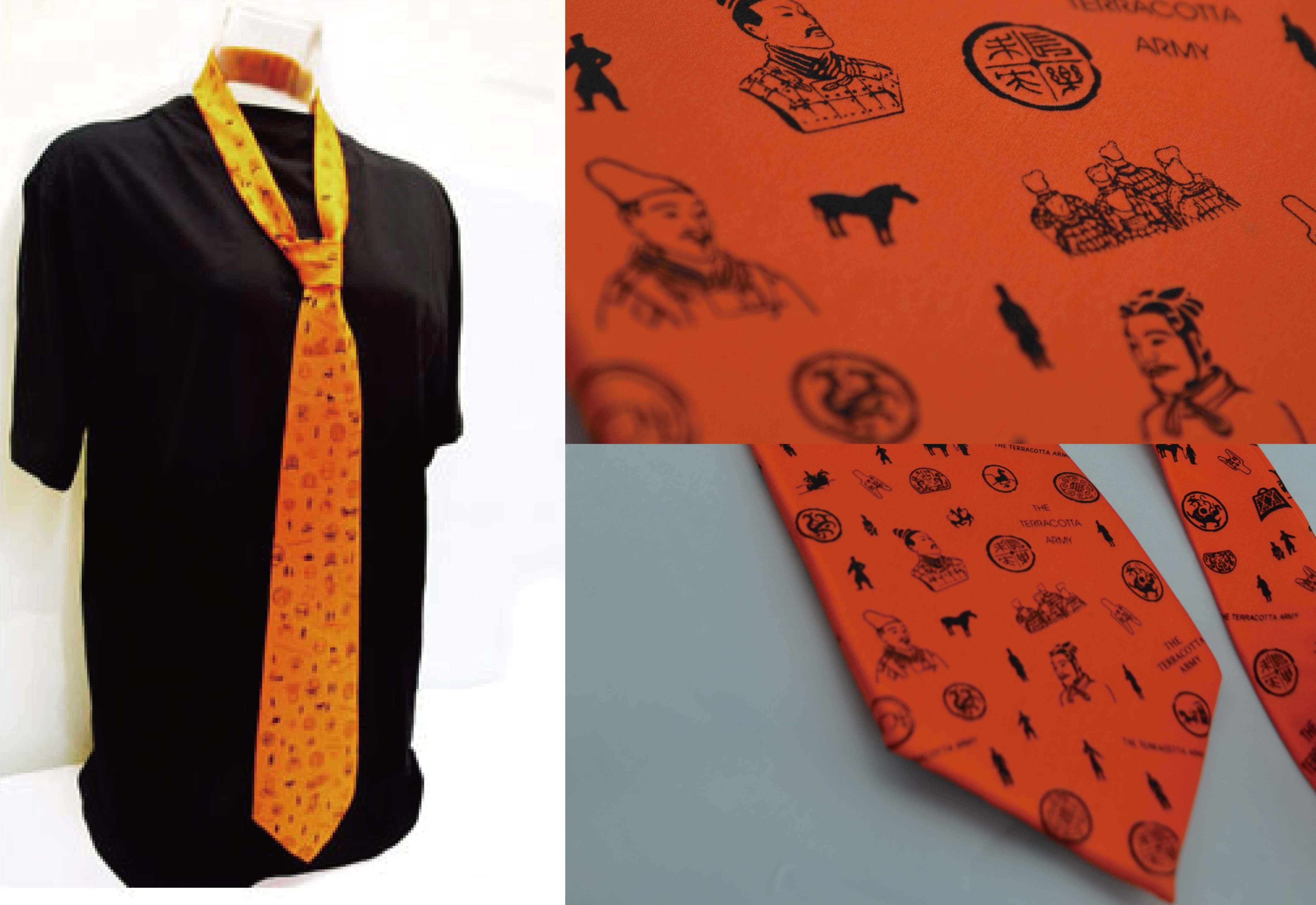 兵馬俑 橘色領帶