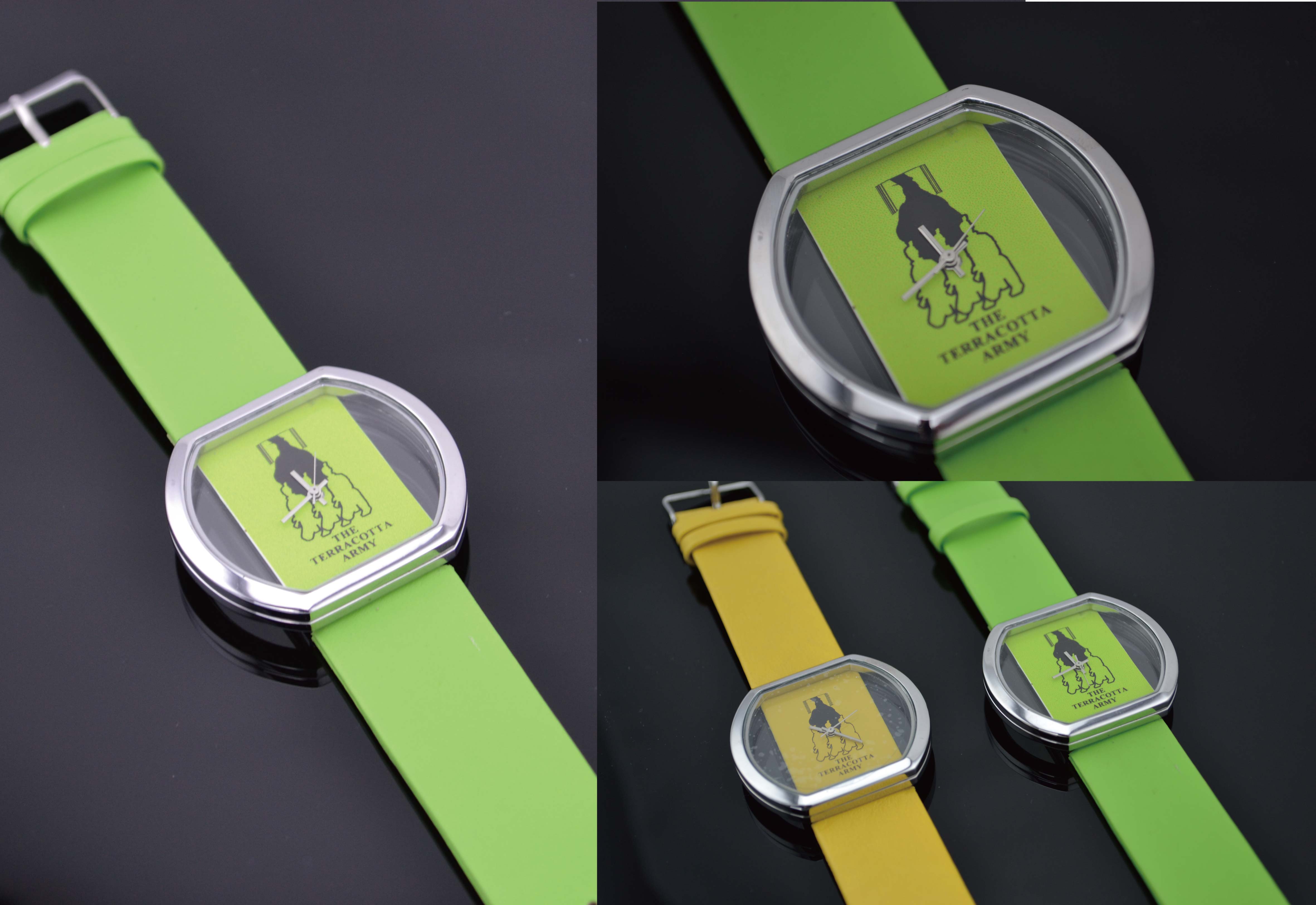 兵馬俑 極簡君王手錶-綠色