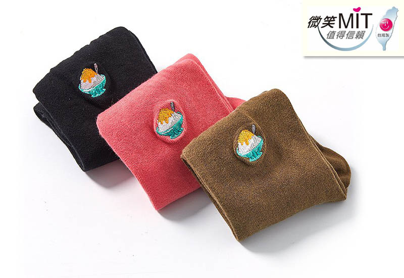 台灣美食襪-剉冰(3色) 刺繡款 微笑台灣MIT認證