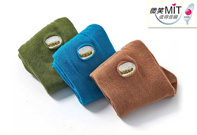 台灣美食襪-割包 (3色) 刺繡款 微笑台灣MIT認證