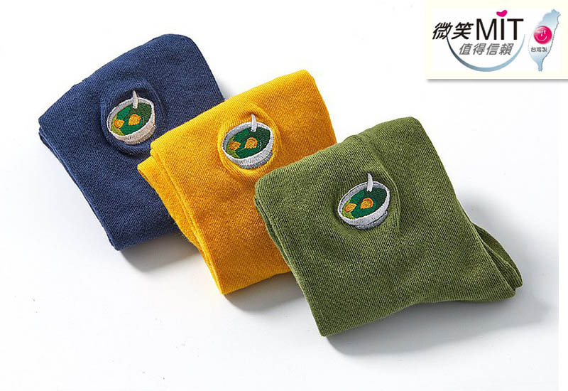 台灣美食襪-麻薏 (3色) 刺繡款 微笑台灣MIT認證