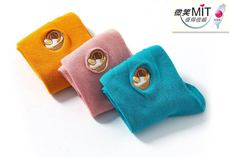 台灣美食襪-爌肉飯(3色) 刺繡款 微笑台灣MIT認證