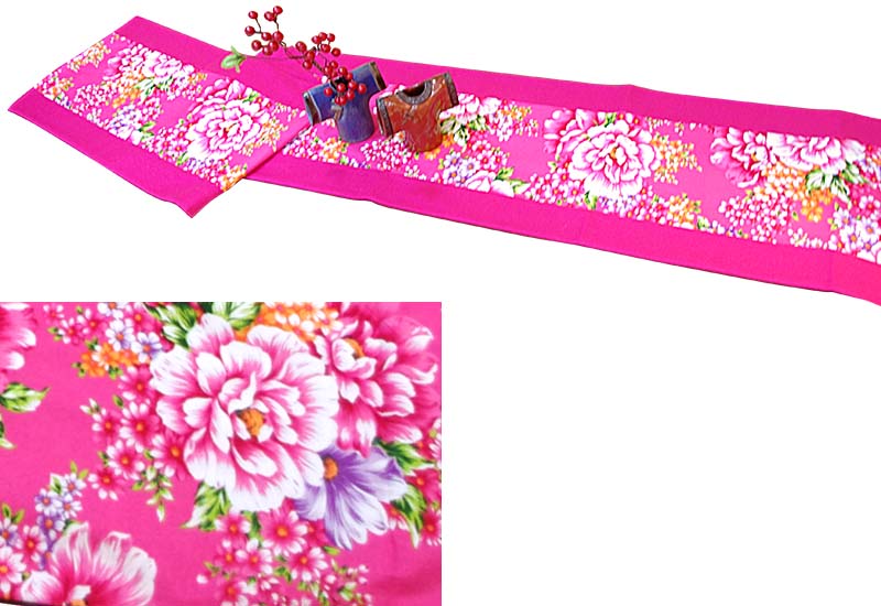 台灣花布 旗布桌巾B款-粉紅色