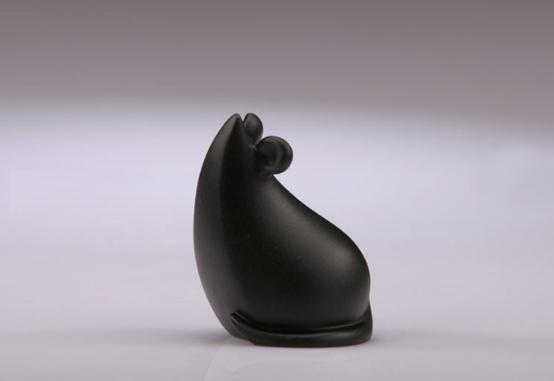 首傑 迎新鼠-黑 石雕塑