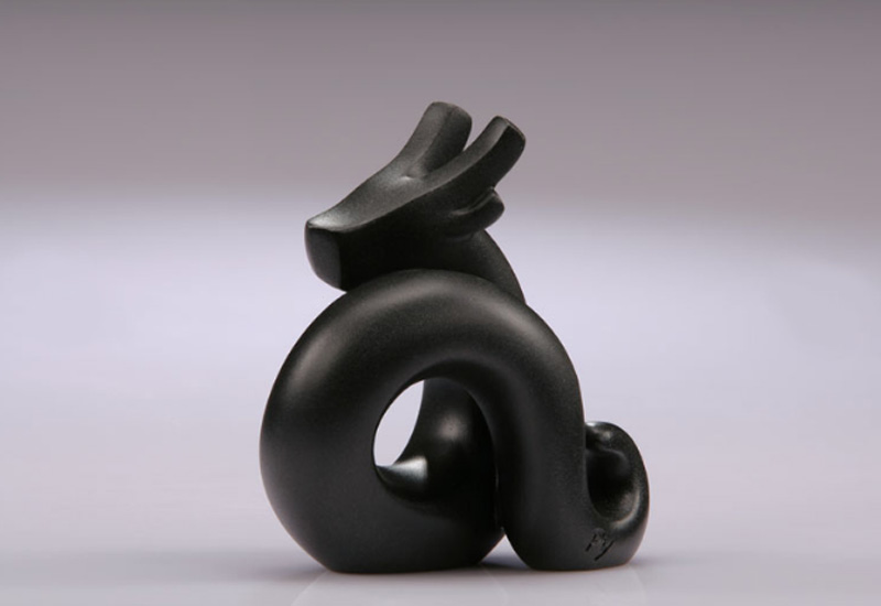 首傑 輝耀龍-黑 石雕塑