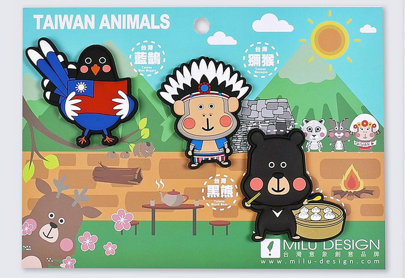 PON皮家族台灣動物磁鐵3入組(黑熊、鵲、獼猴)