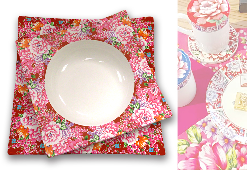 台灣花布方盤 Taiwan soft breeze Multicolor cloth Square plate