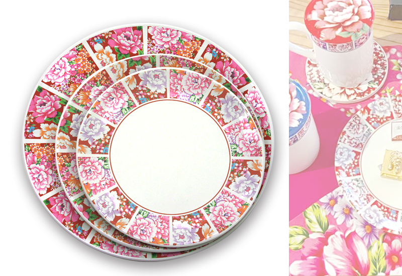 台灣花布圓盤 Taiwan soft breeze Multicolor cloth Round plate