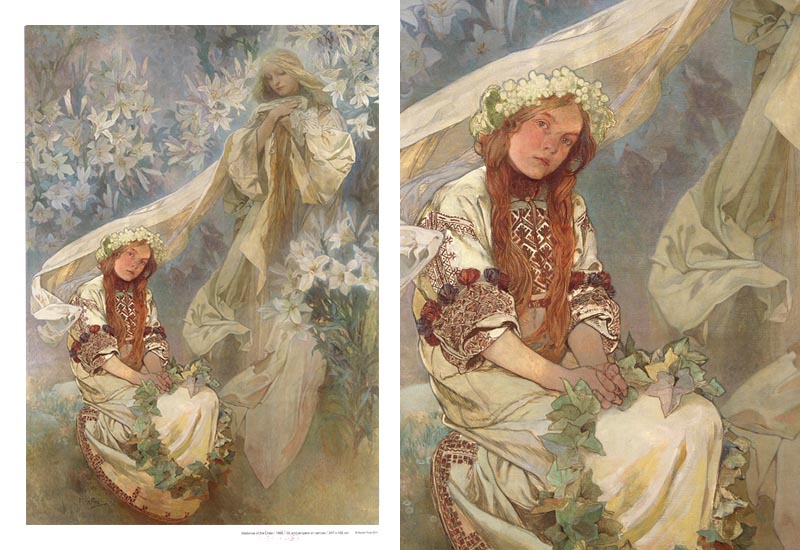 Mucha 慕夏系列 A4海報-百合聖母 慕夏大海報 Madonna of the Lilies