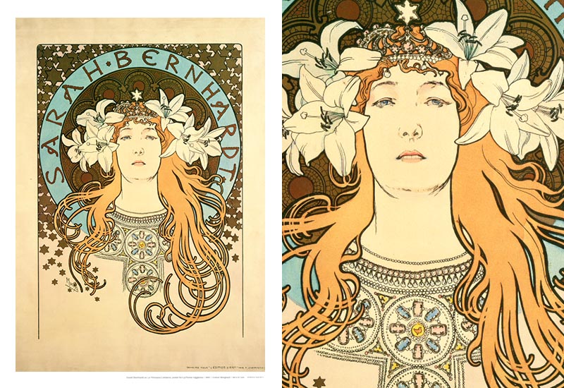 Mucha 慕夏系列 A4海報-遠方的公主 慕夏大海報 Sarah Bernhardt as La Princesse Lointaine: poster for La Plume magazine