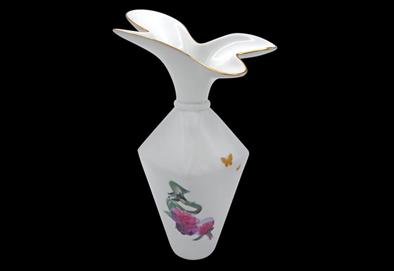 傑作陶 V34-3D立體台灣藍鵲印象天燈瓶