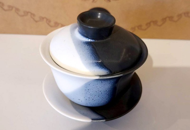心陶園 黑白雙色蓋碗茶具組