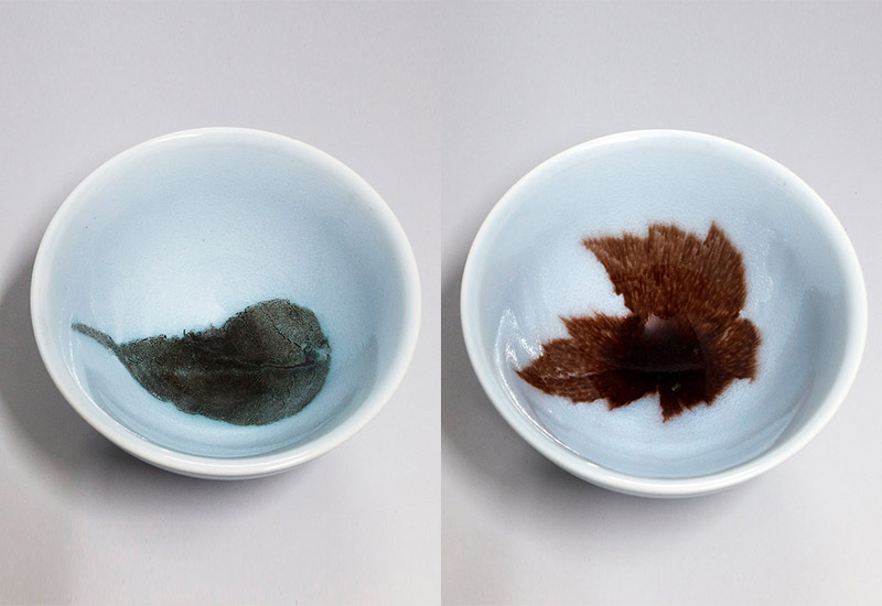 木葉變色青瓷茶杯