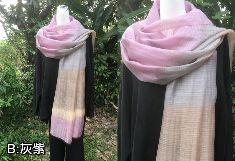 天染工坊 豐饒-天染絲毛段染圍巾(多色可選) 台灣布染 scarf