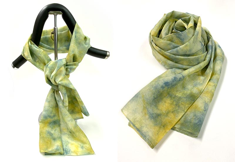 天染工坊 清歡-天染絲棉圍巾(2色可選) 台灣布染 scarf