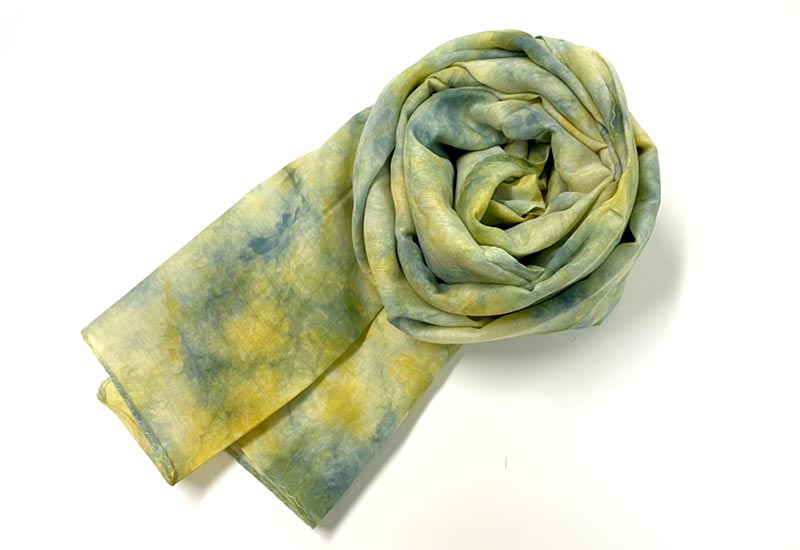 天染工坊 清歡-天染絲棉圍巾(2色可選) 台灣布染 scarf