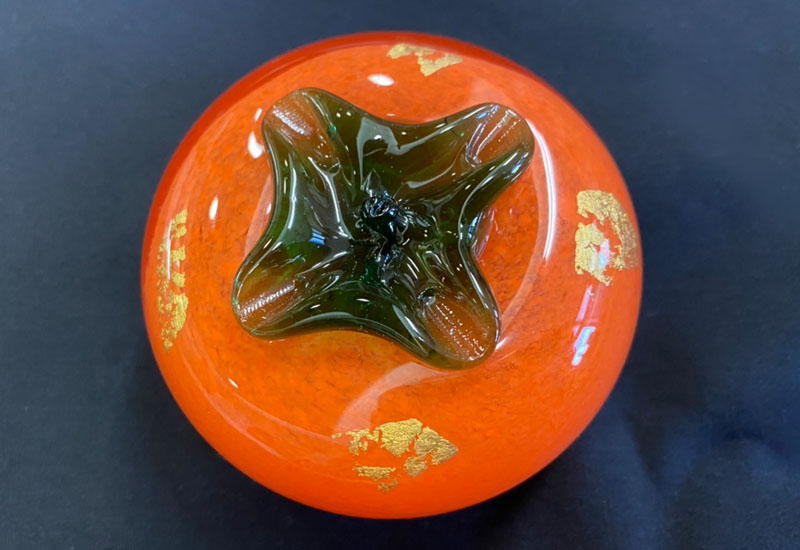春池玻璃 2號圓柿子(橘紅/金箔L1)