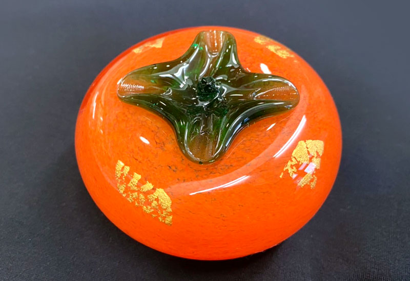 春池玻璃 2號圓柿子(橘紅/金箔L1)