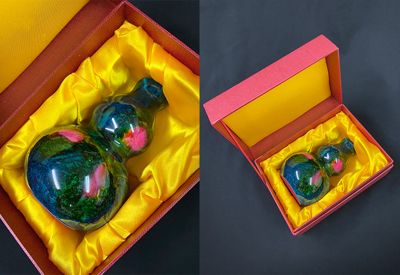 金彩藝石3x5葫蘆花瓶-包裝