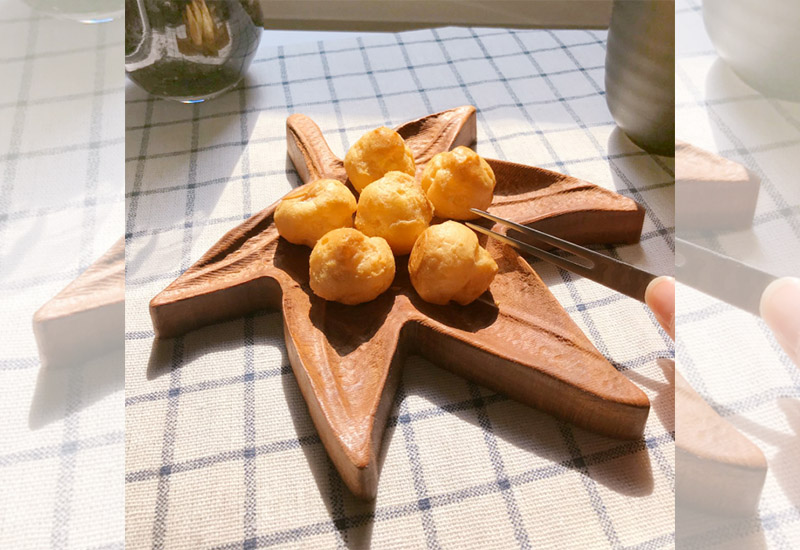 木城工坊 楓葉造型茶點盤-台灣青楓